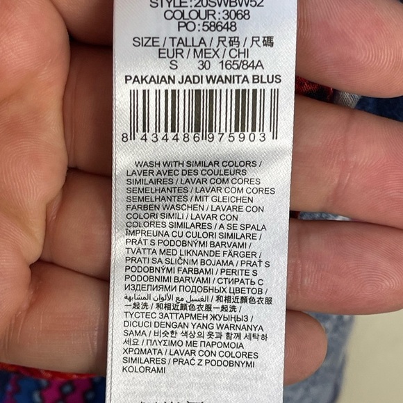 Desigual PERUGIA Boho floral embroidered Batwing v-neck flowy Blouse small - Picture 11 of 15